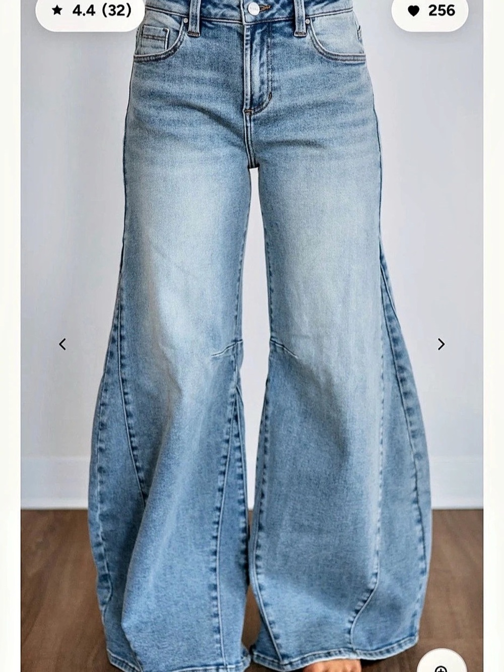Wild Oak Boutique Risen Jeans Wide Leg Jeans in Blue Waist 15/32 NWT